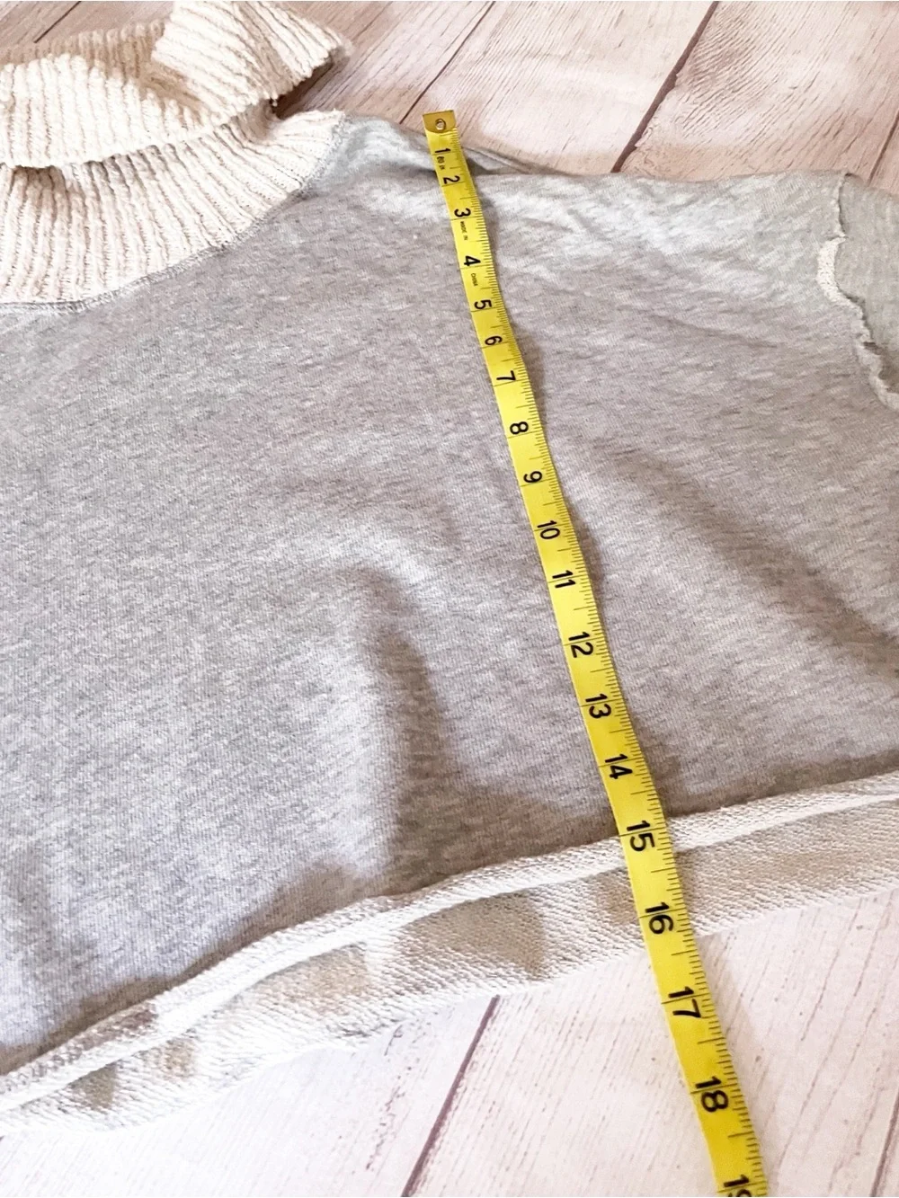 Free People gray cropped sweatshirt with cowl neck